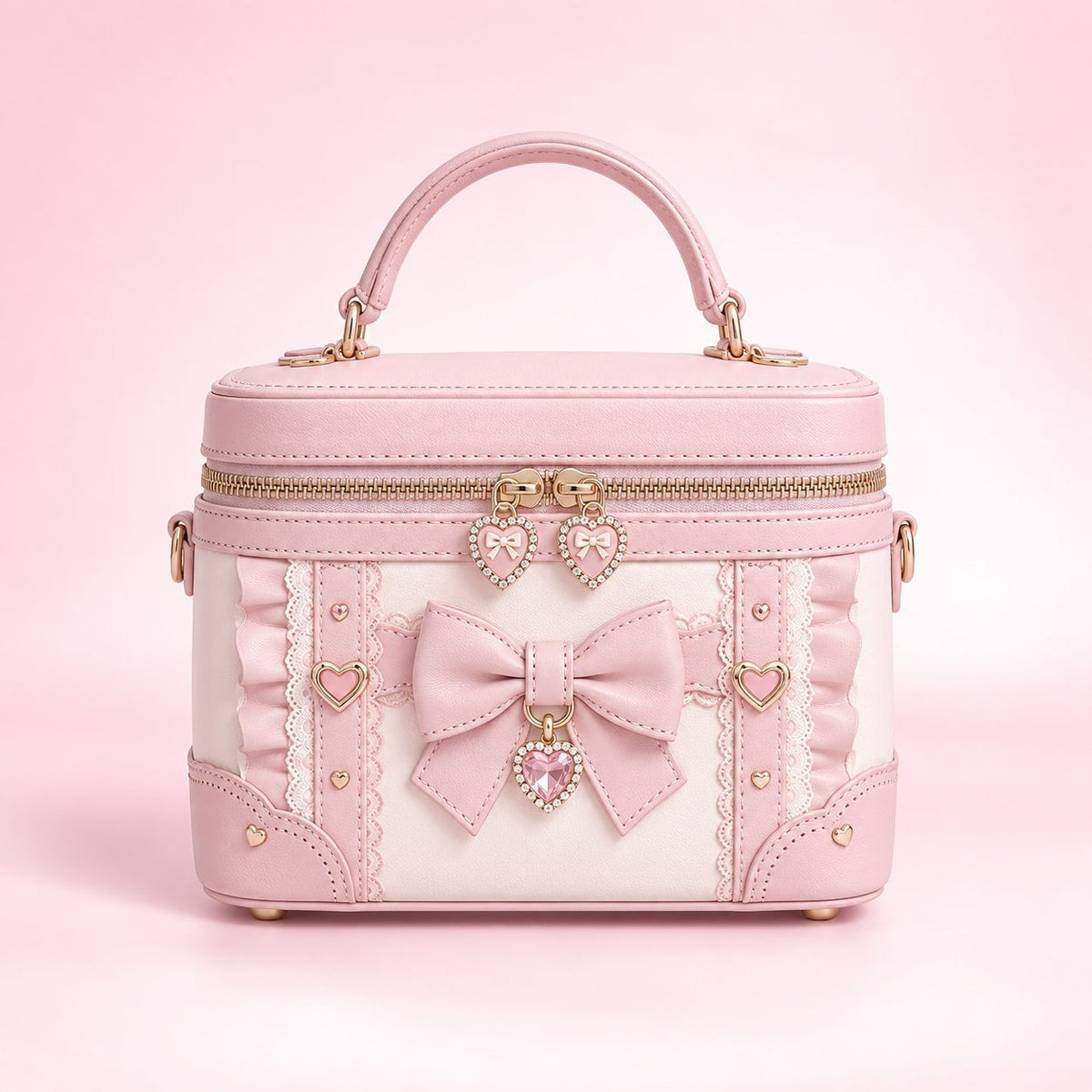 QEZLUPORA™ Vanity Box Mini Bag – Cute Structured Small Handbag, Japanese Jirai Kei Beauty Case Purse