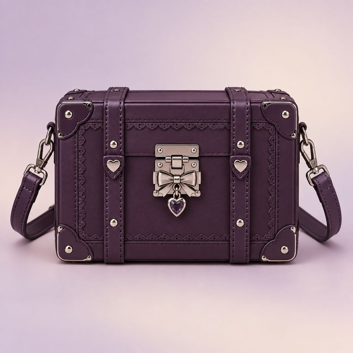 QEZLUPORA™ Boxy Trunk Crossbody Bag – Japanese Niche Mini Bag, Jirai Kei Structured Statement Purse