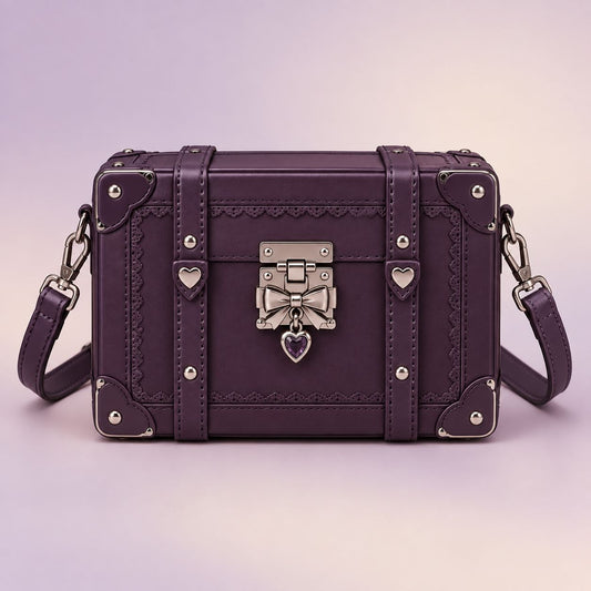QEZLUPORA™ Boxy Trunk Crossbody Bag – Japanese Niche Mini Bag, Jirai Kei Structured Statement Purse